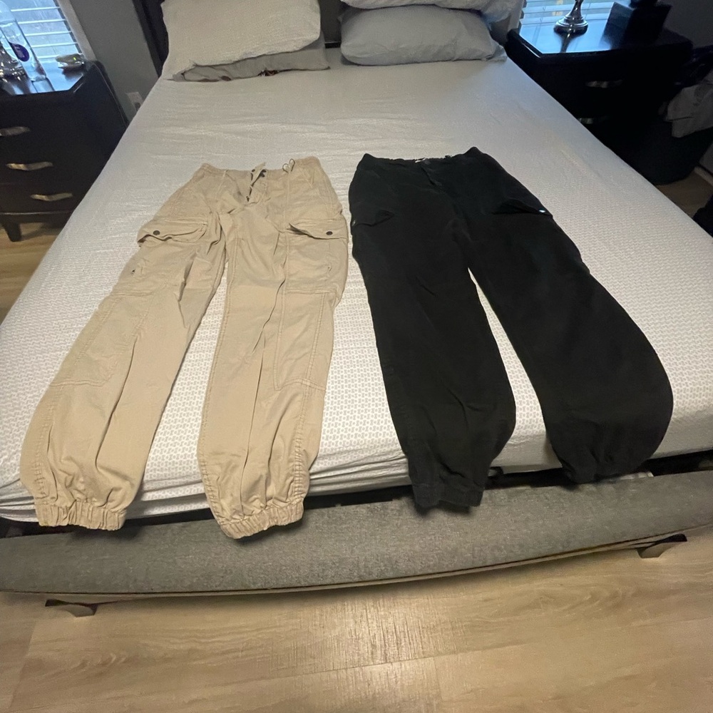 Stylish Tan and Black Jogger Pants Set